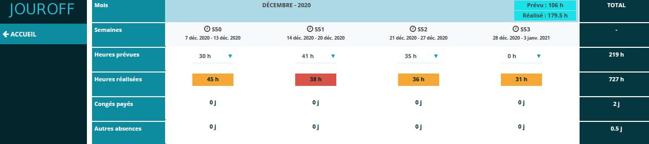 Logiciel calcul annualisation du temps de travail